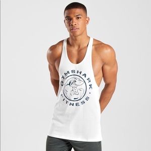 Men gymshark white tank